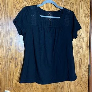 Black lace babydoll cotton top